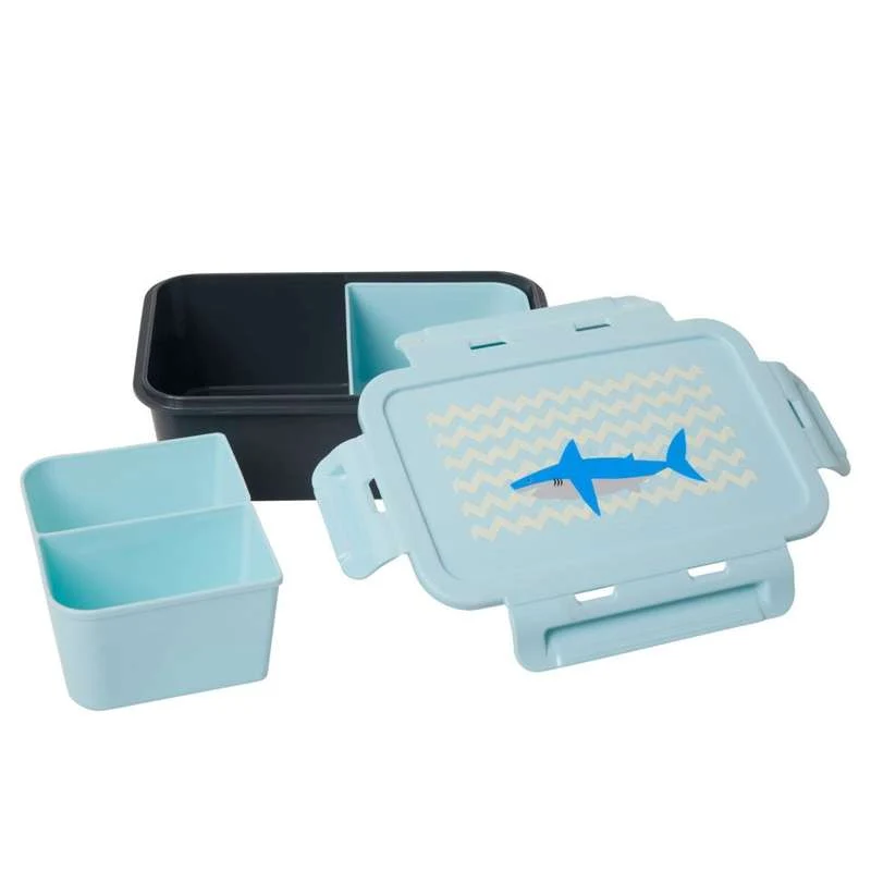 RICE Kutija za užinu s 3 izvadivim odjeljcima - Shark - Plava