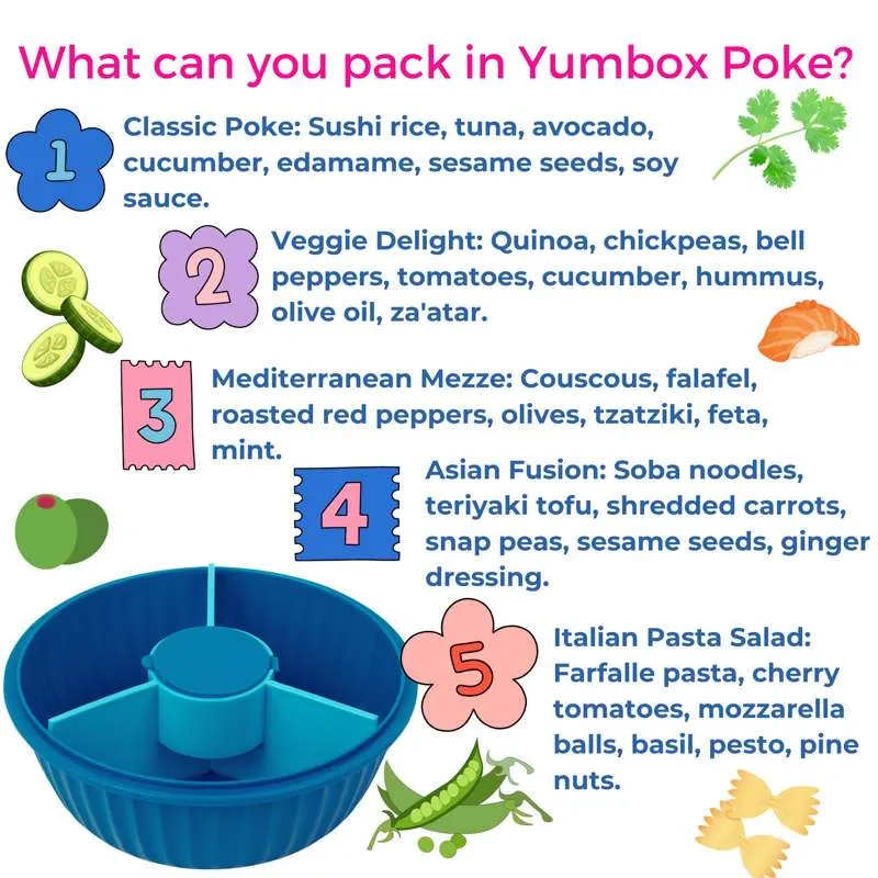Yumbox Kutija za užinu - Poke Love Bowl - 4 odjeljka - Lagoon Blue