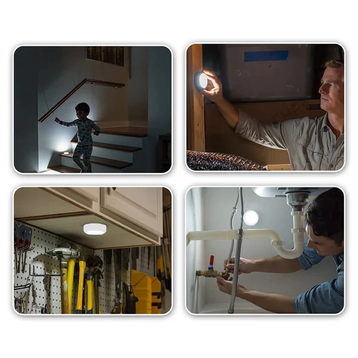 LED Tap Svetlo na Dodir – Bezicno Okruglo Svetlo za Plakar i Stepenice
