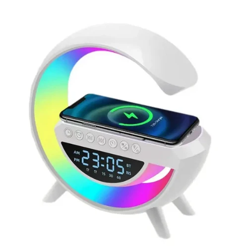Pametna RGB Lampa 3 u 1 sa Bluetooth Zvucnikom i Bezicnim Punjacem