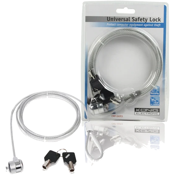 Konig Zaštitni kabel / sajla za laptop sa ključem, 3 metra - CMP-SAFE3/3