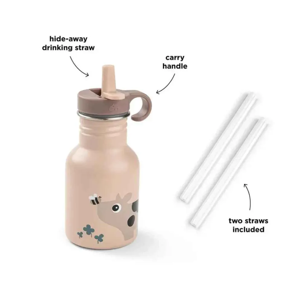 Done Deer® Metalna bočica sa slamkom Tiny Farm Powder 350 ml