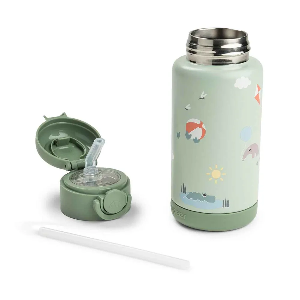 Done Deer® Termo bočica sa slamkom 340 ml Playground Green