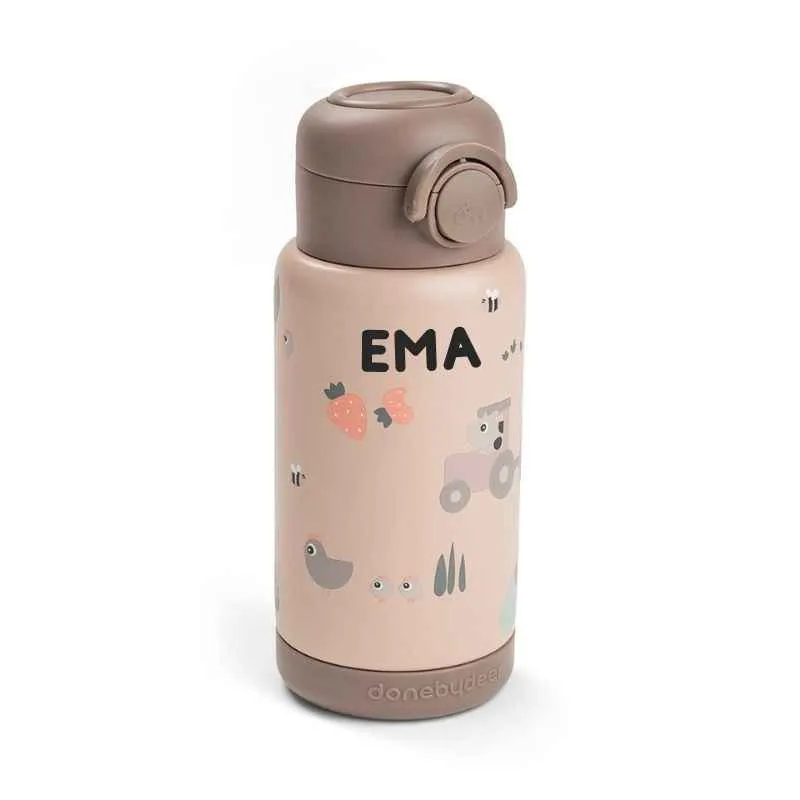 Done Deer® Termo bočica sa slamkom 340 ml Tiny farm Powder