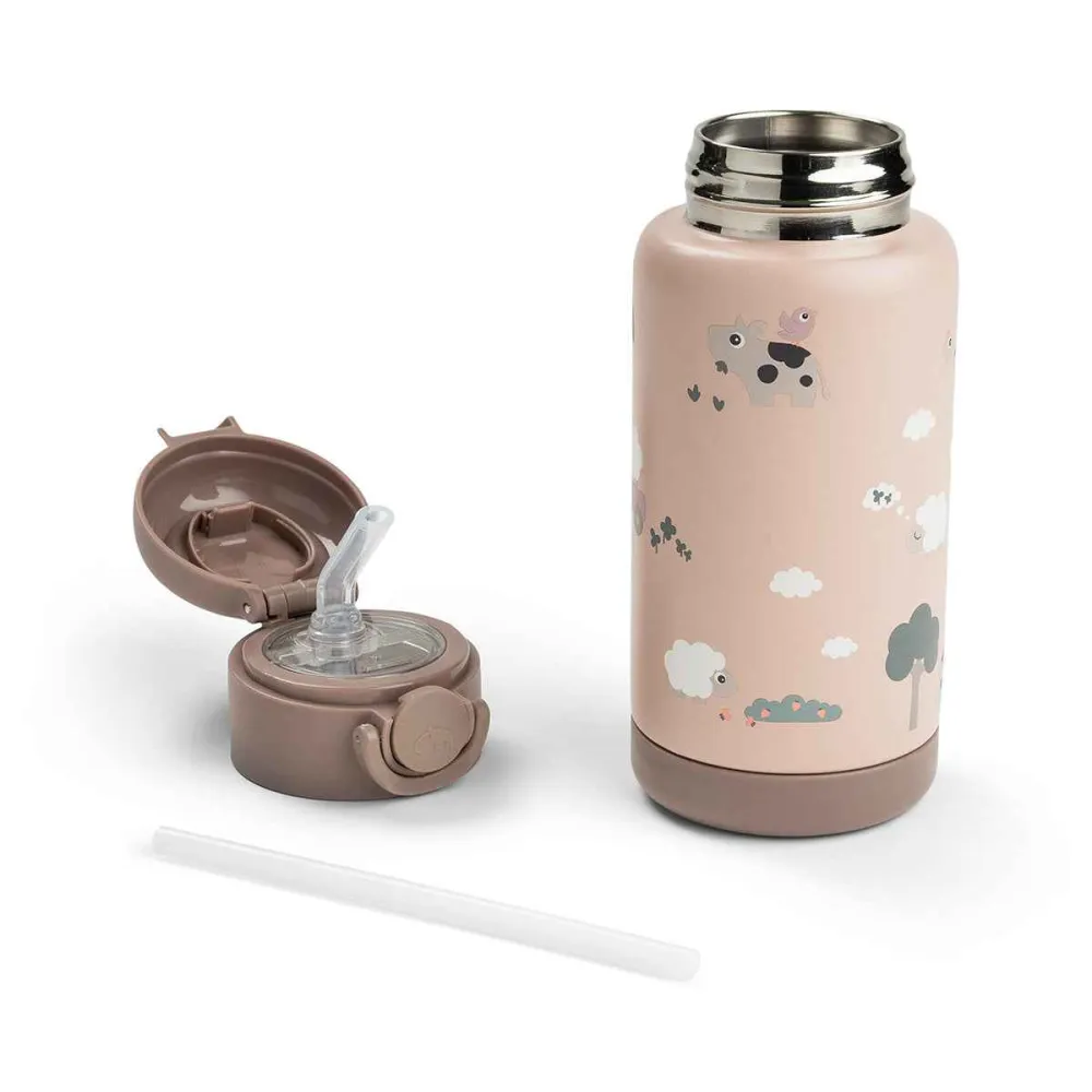 Done Deer® Termo bočica sa slamkom 340 ml Tiny farm Powder