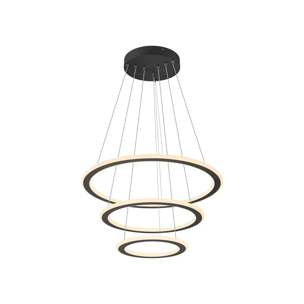 LED luster ONE FLAT, crni, DALI, 58W, 2700/3000K, IP20