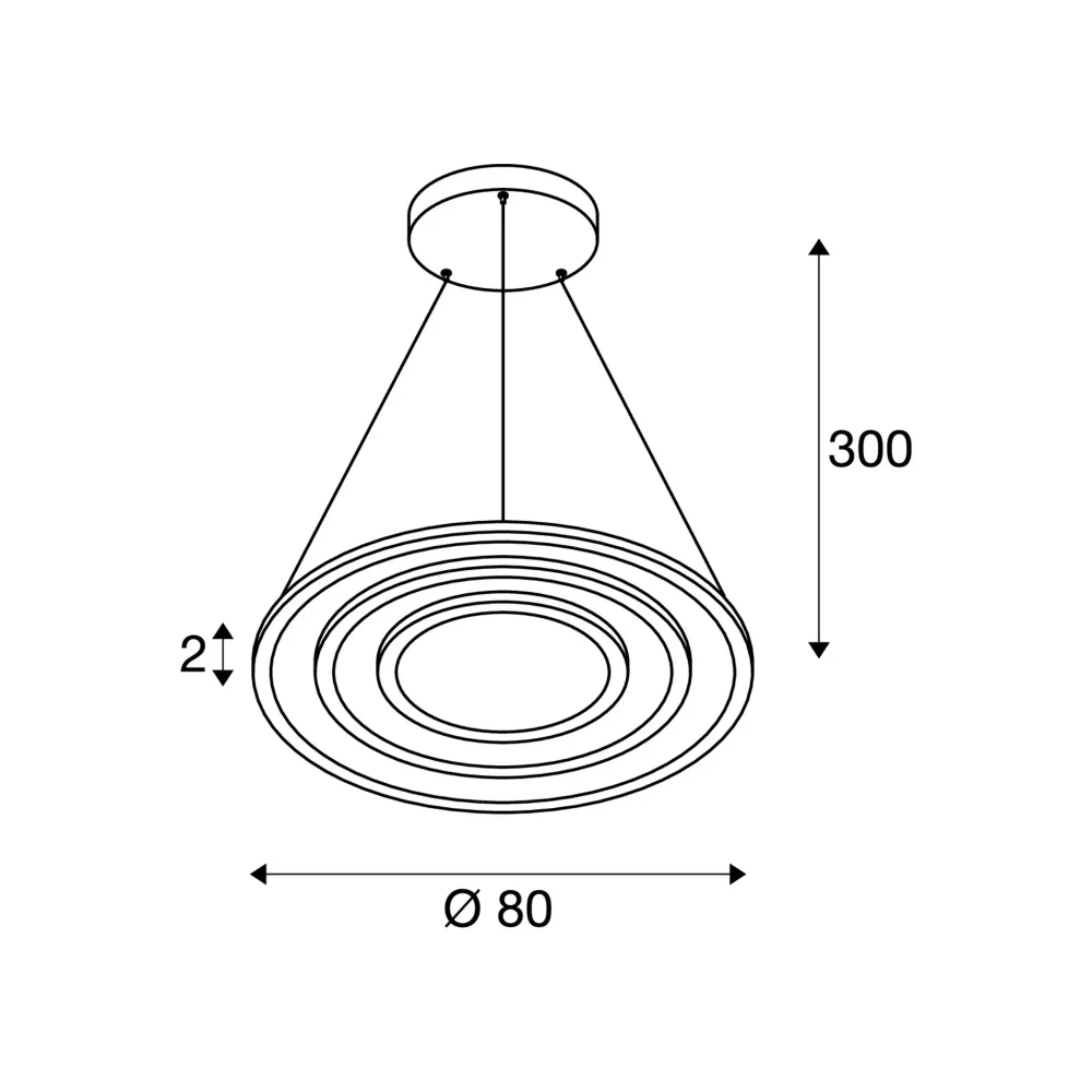 LED luster ONE FLAT, crni, DALI, 58W, 2700/3000K, IP20