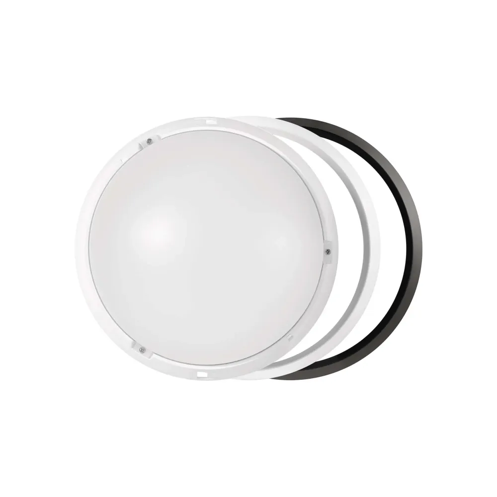 LED stropna svjetiljka ZURI, crno/bijela, 14W, 3000K, IP54, Ø215mm