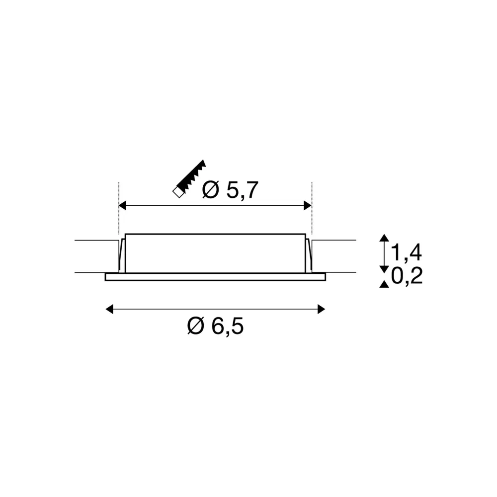 LED ugradbena svjetiljka DL 126, stropna, krom, 2.8W, 3000K, IP20