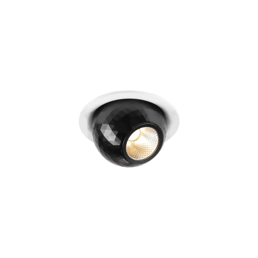 LED ugradbena svjetiljka DYSKO, stropna, bijelo/crna, 6.4W, 2700K, IP20