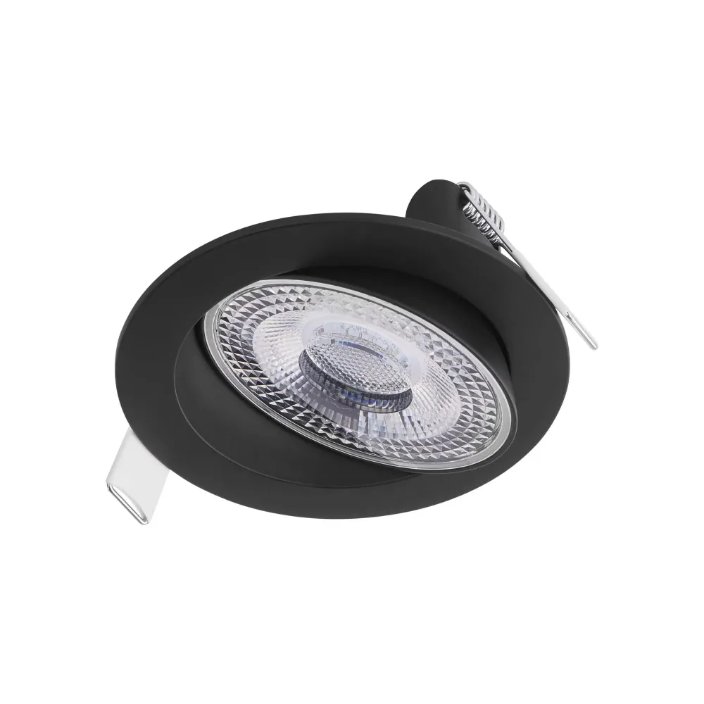 LED ugradbena svjetiljka GERI, stropna, crna, 6.5W, CCT, IP20, Ø105mm
