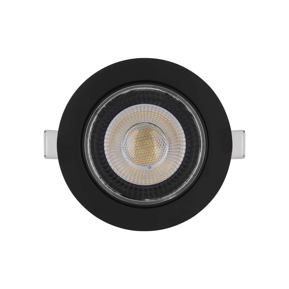 LED ugradbena svjetiljka GERI, stropna, crna, 6.5W, CCT, IP20, Ø105mm