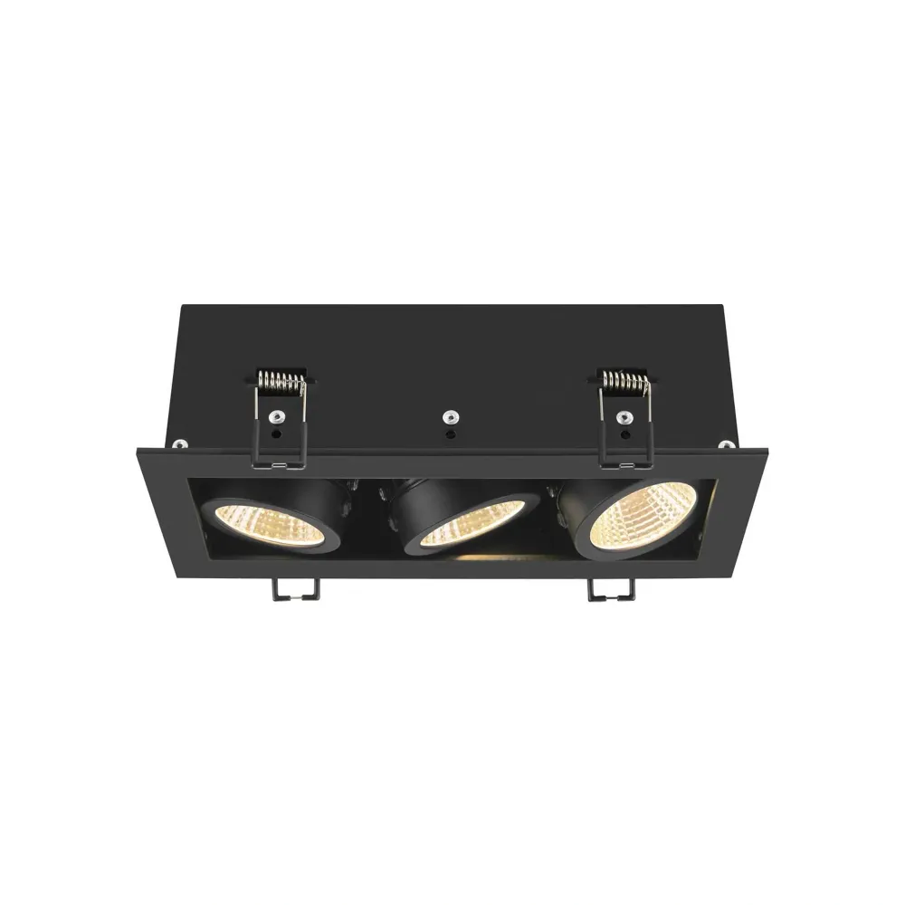 LED ugradbena svjetiljka KADUX, stropna, crna, 20W, 3000K, IP20