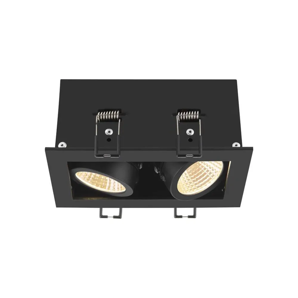 LED ugradbena svjetiljka KADUX, stropna, crna, 14W, 3000K, IP20