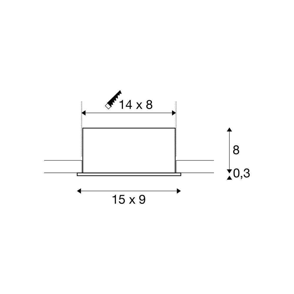 LED ugradbena svjetiljka KADUX, stropna, crna, 14W, 3000K, IP20