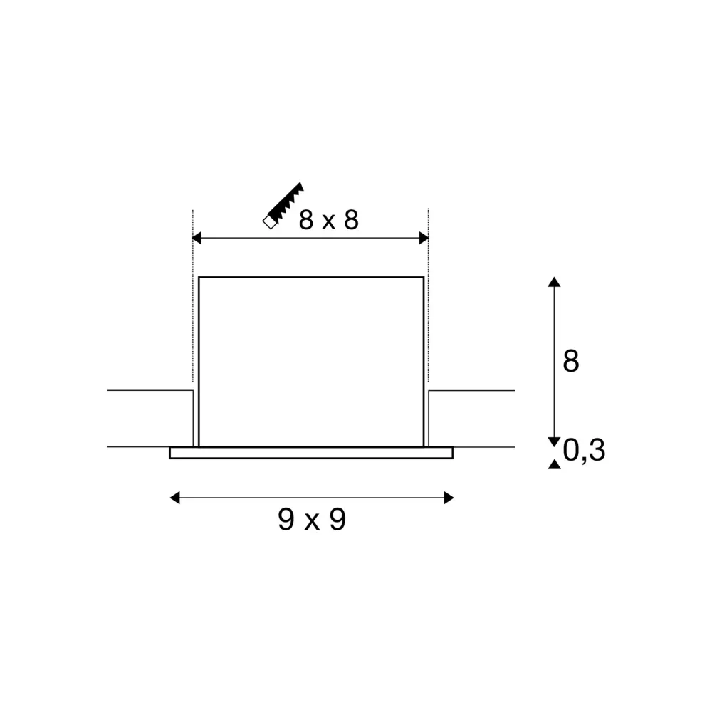 LED ugradbena svjetiljka KADUX, stropna, crna, 7.5W, 3000K, IP20