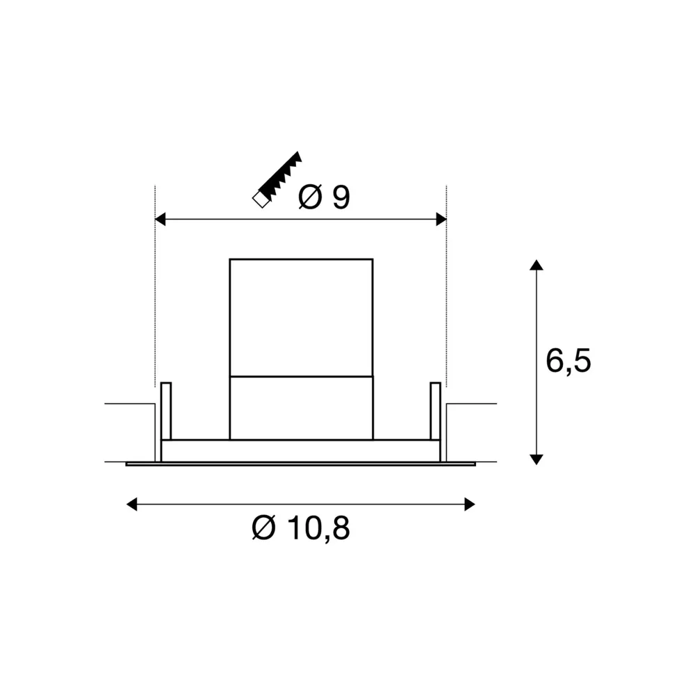 LED ugradbena svjetiljka KINI, stropna, bijela, 12W, 3000K, IP65