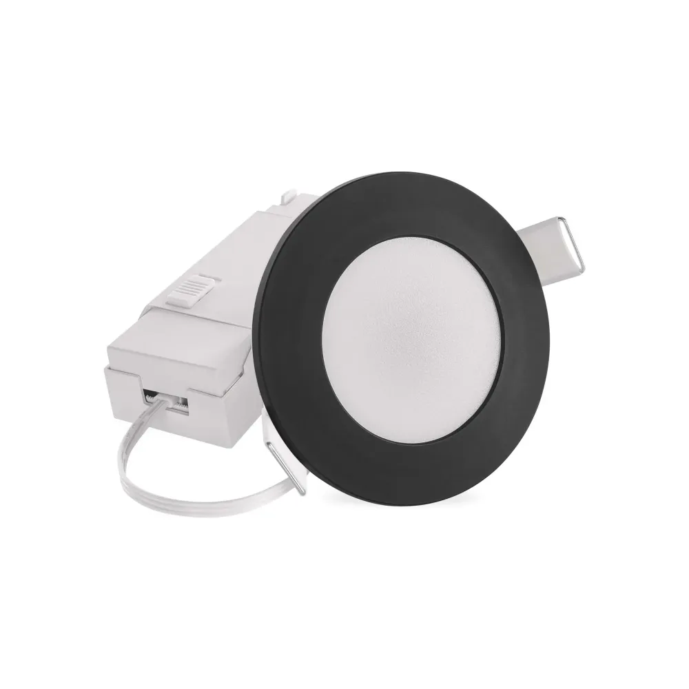 LED ugradbena svjetiljka LORI, stropna, crna, 4.5W, 2700K/4000K, IP65, Ø85mm