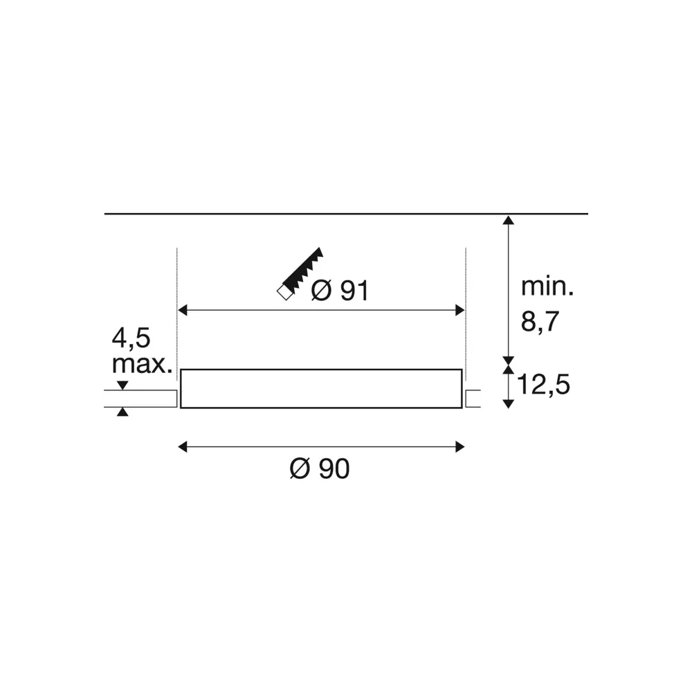 LED ugradbena svjetiljka MEDO 90, stropna, bez okvira, bijela, 66W, 3000/4000K, IP20