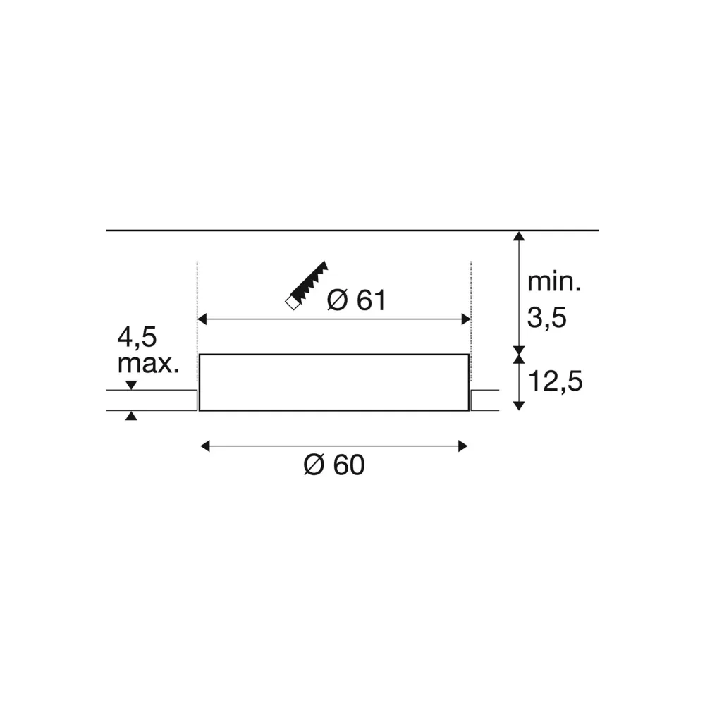 LED ugradbena svjetiljka MEDO 60, stropna, bez okvira, bijela, 33W, 3000/4000K, IP20