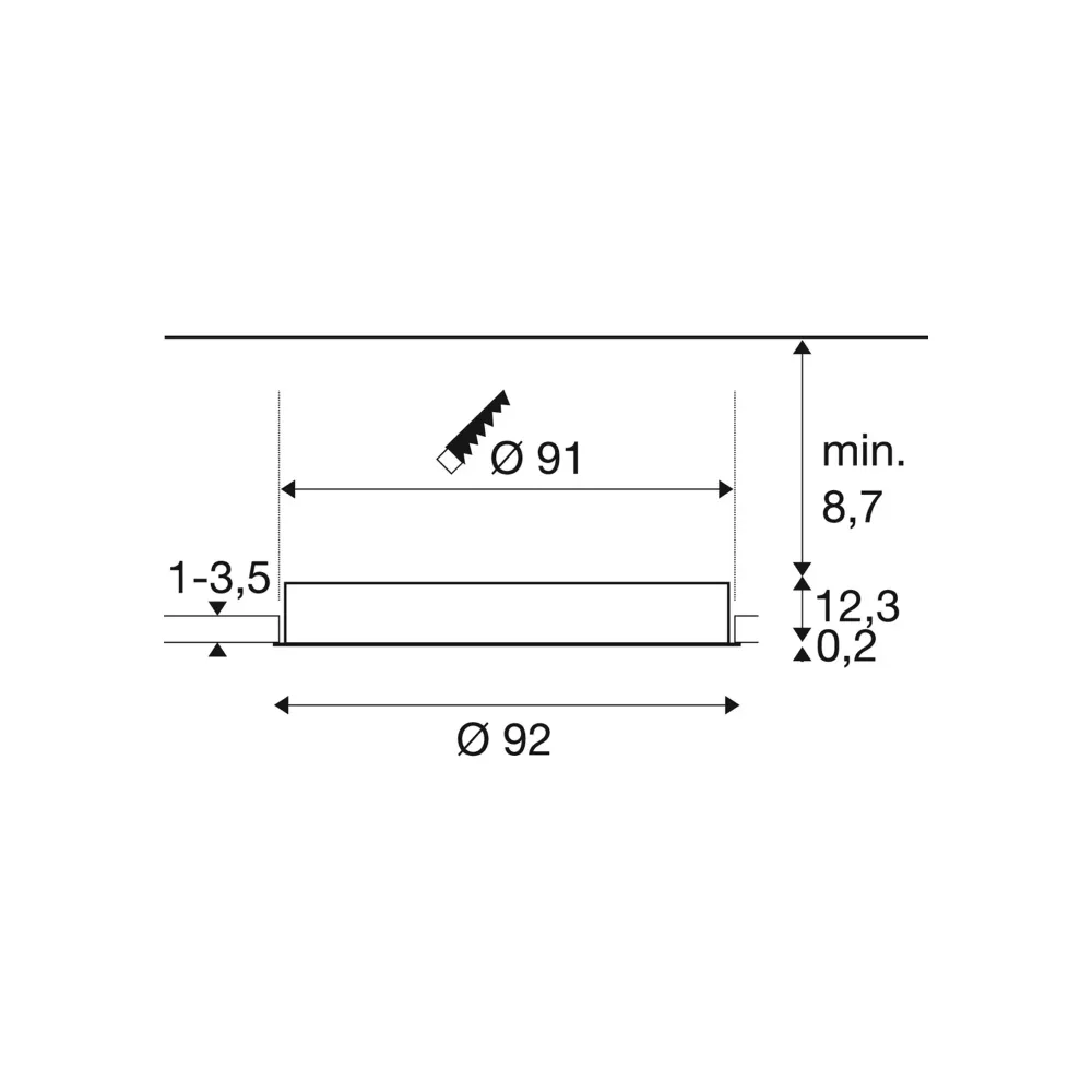 LED ugradbena svjetiljka MEDO 90, stropna, s okvirom, bijela, 66W, 3000/4000K, IP20
