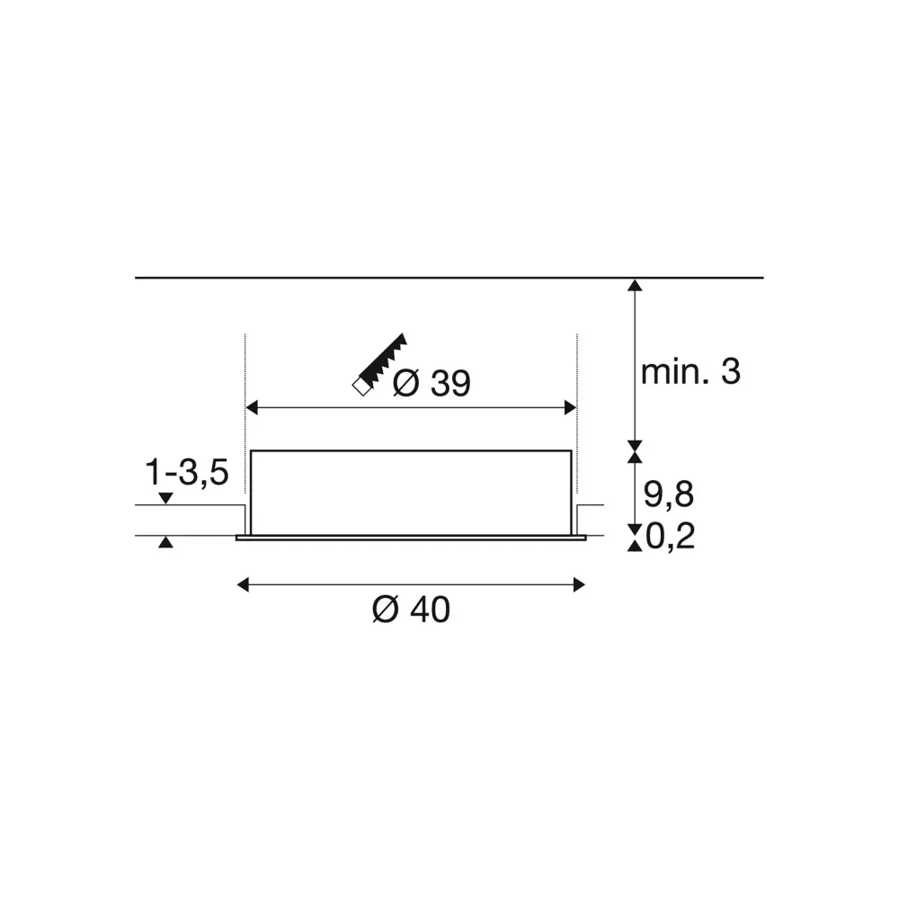LED ugradbena svjetiljka MEDO 40, stropna, s okvirom, bijela, 16W, 3000/4000K, IP20