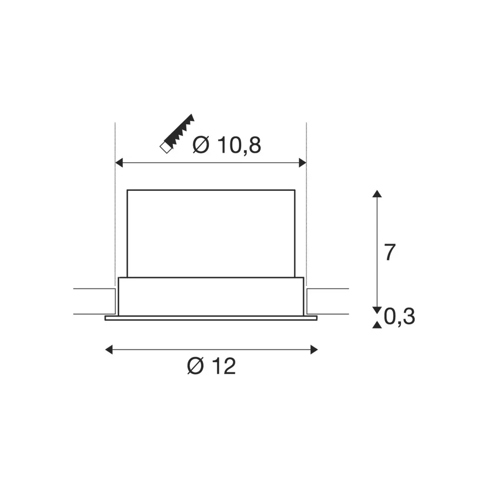 LED ugradbena svjetiljka OCULUS, stropna, bijela, 11W, 2000-3000K, IP20