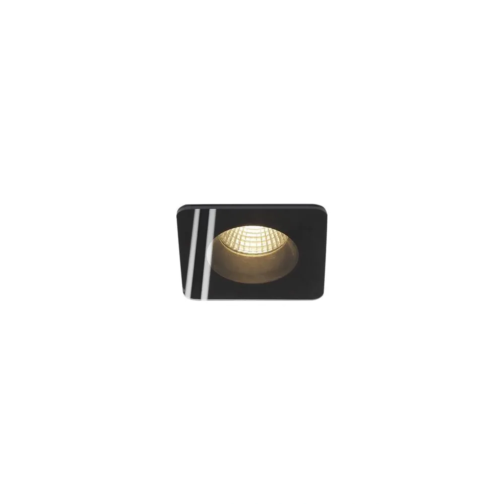LED ugradbena svjetiljka PATTA-F, stropna, kvadratna, crna, 11W, 3000K, IP20/IP65
