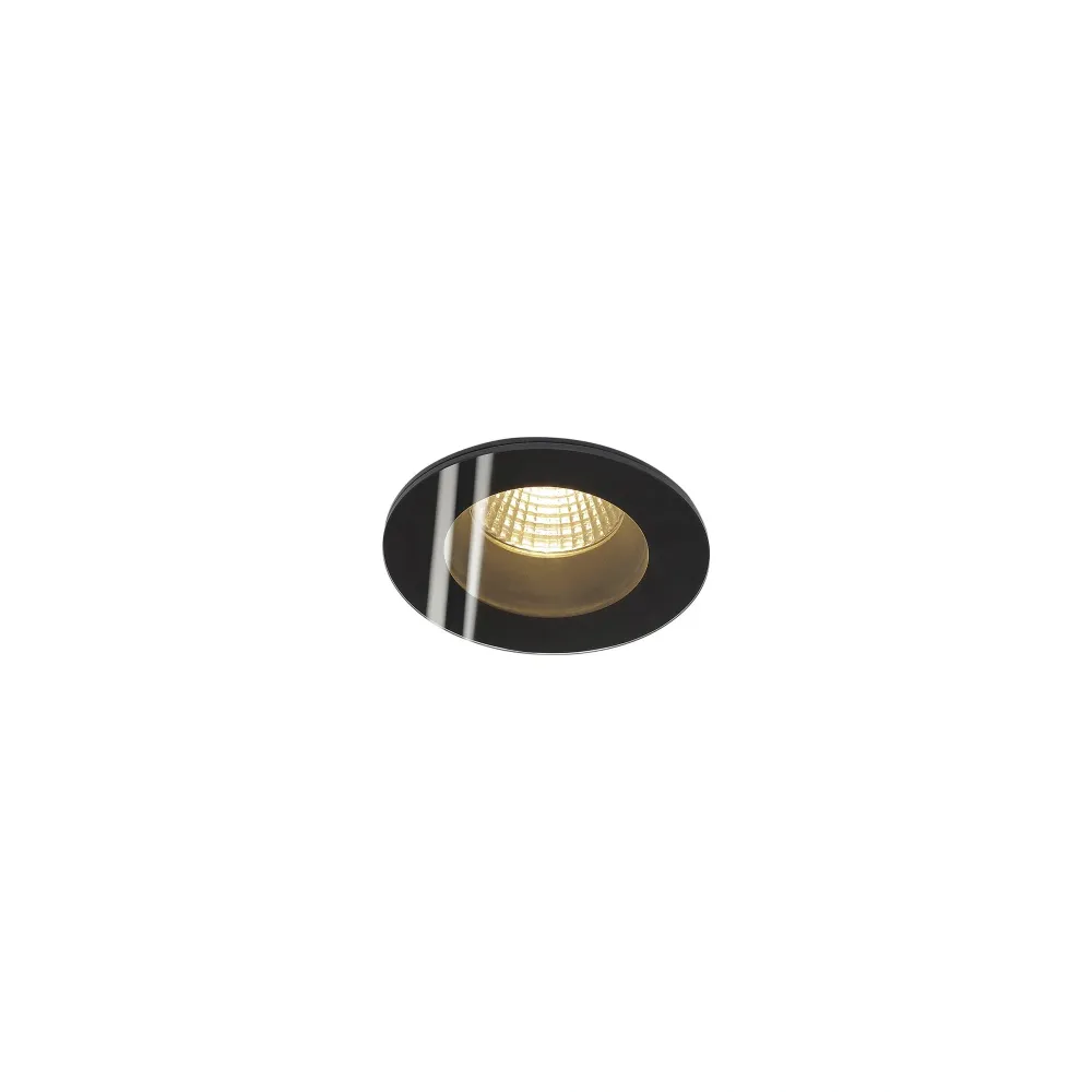 LED ugradbena svjetiljka PATTA-F, stropna, okrugla, crna, 11W, 3000K, IP20/IP65