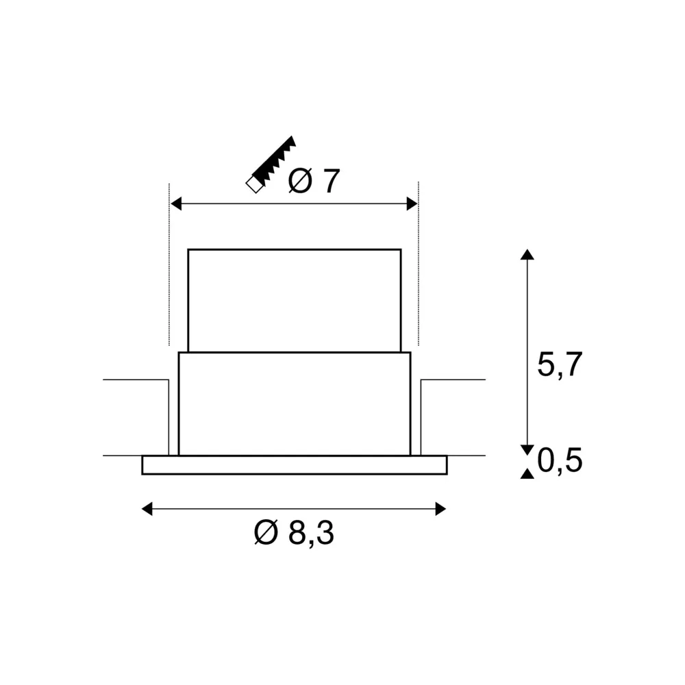 LED ugradbena svjetiljka PATTA-F, stropna, okrugla, crna, 11W, 3000K, IP20/IP65