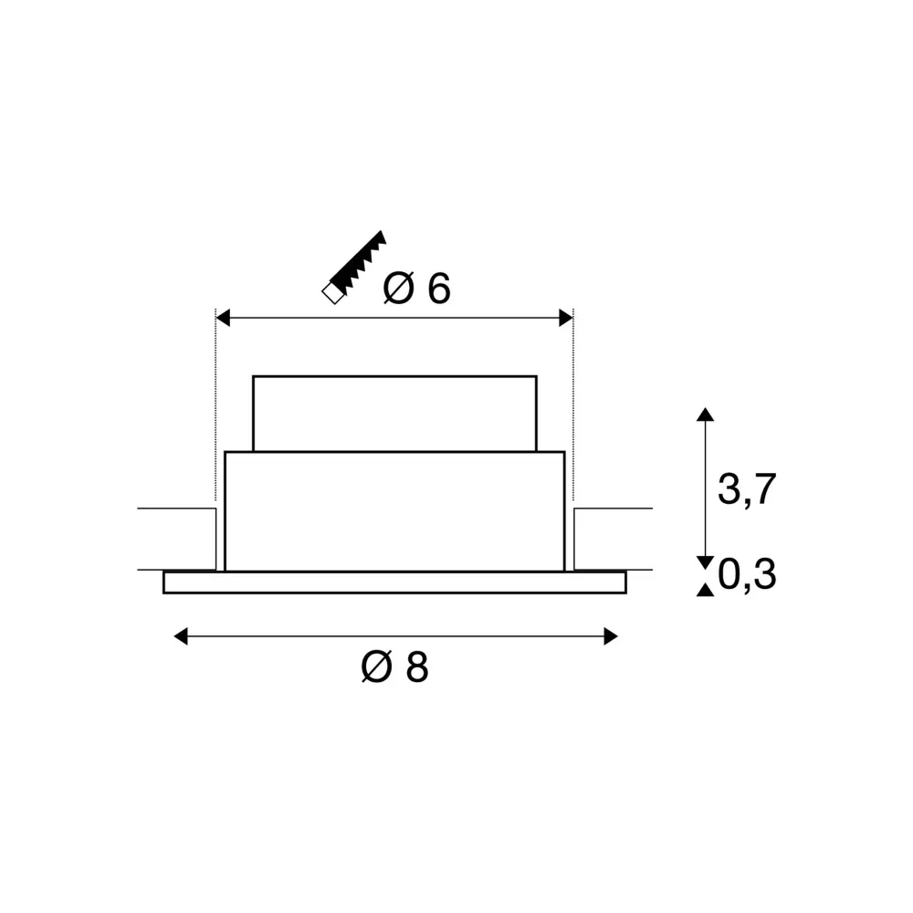 LED ugradbena svjetiljka PATTA-I, stropna, okrugla, bijela, 7.3W, 1800-3000K, IP20/IP65