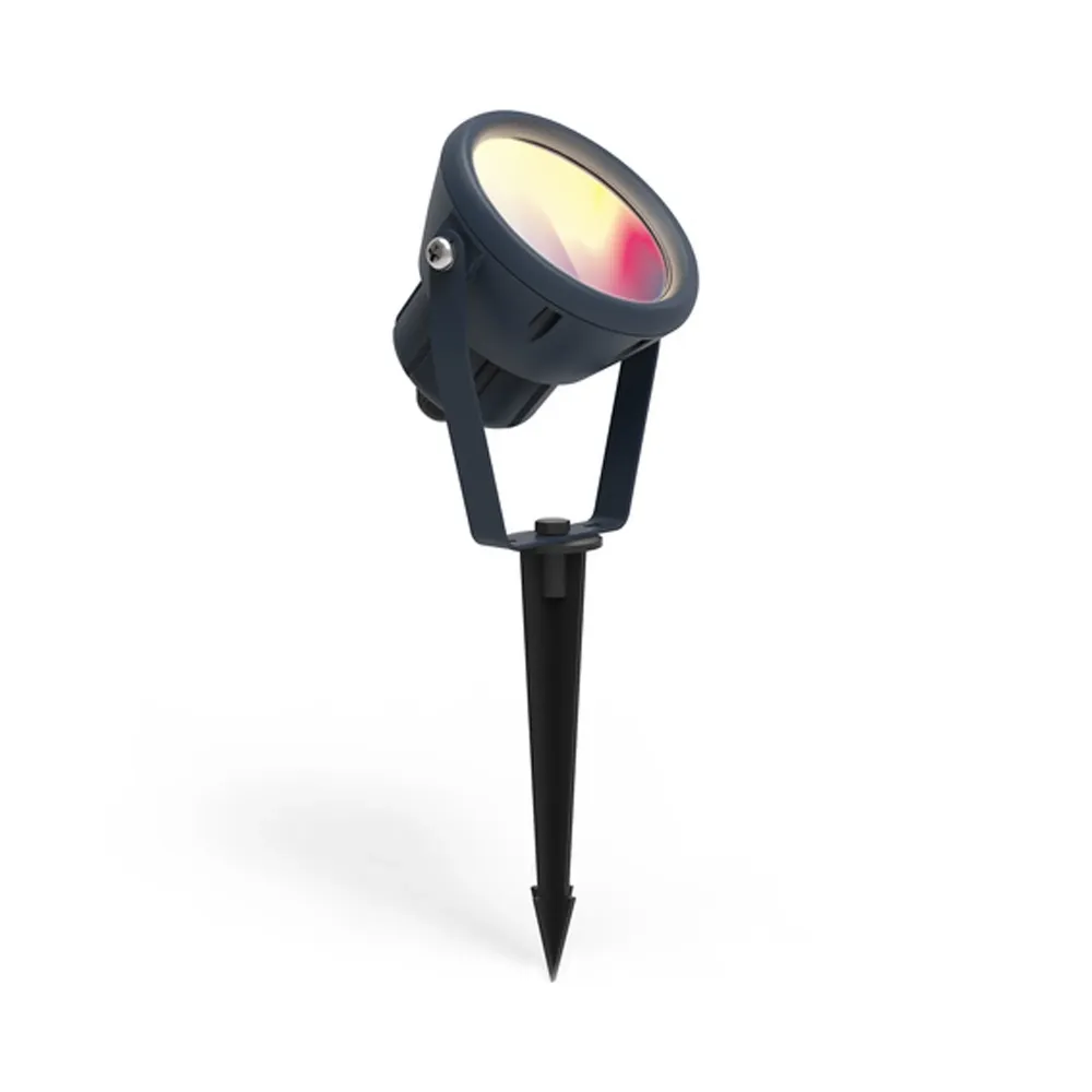LED vrtna spot svjetiljka MINI LETO, ubodna, pametna, tamno siva, 8W, CCT+RGB, IP65