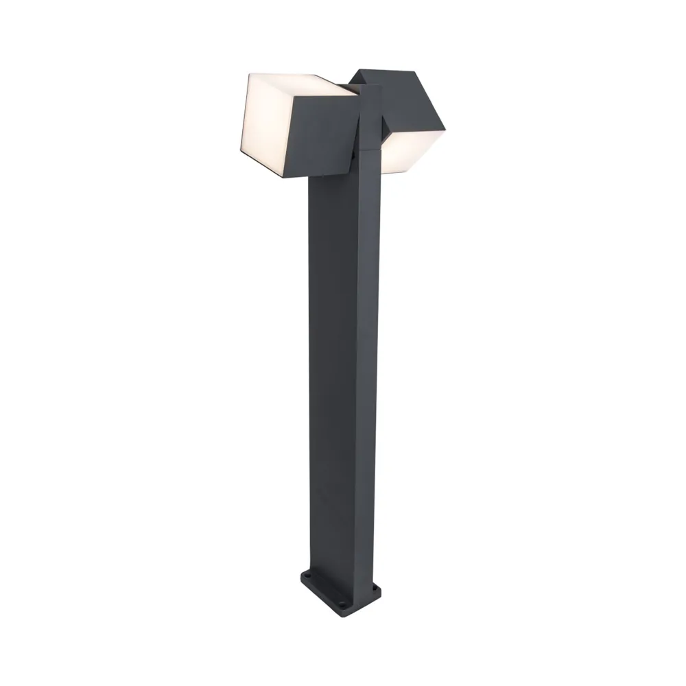 LED vrtna svjetiljka CUBA, tamno siva, 19W, 3000K, IP54, 750mm