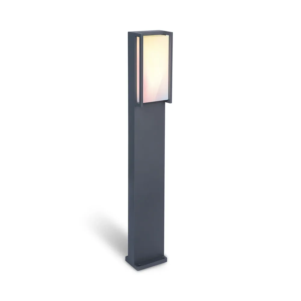 LED vrtna svjetiljka QUBO, pametna, tamno siva, 16W, CCT+RGB, IP54, 750mm