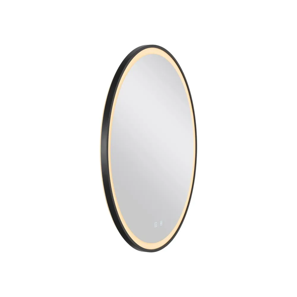 LED ogledalo TRUKKO 80, okruglo, crno, 23W, CCT, IP44