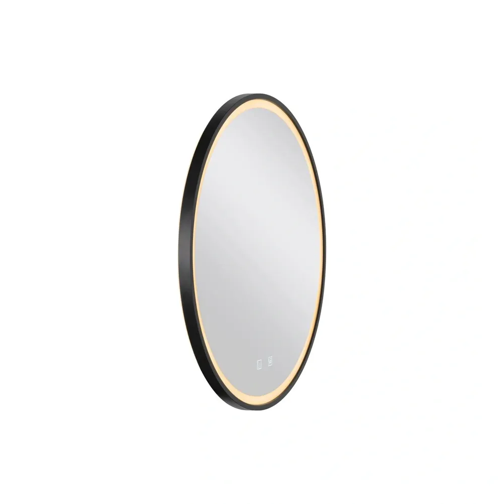 LED ogledalo TRUKKO 60, okruglo, crno, 25W, CCT, IP44
