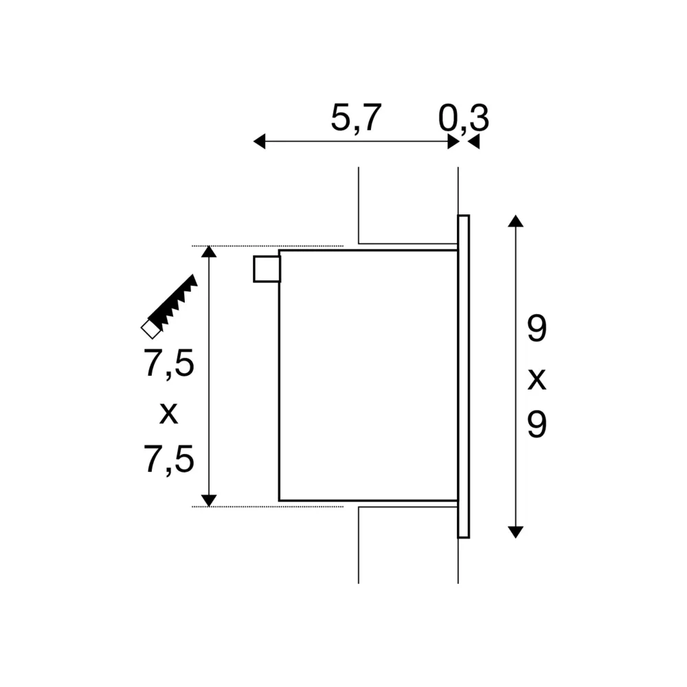LED ugradbena svjetiljka FRAME BASIC, zidna, bijela, 1W, 3000K, IP20