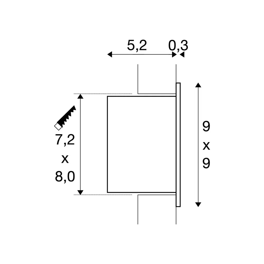 LED ugradbena svjetiljka FRAME BASIC, zidna, bijela, 3W, 2700K, IP20