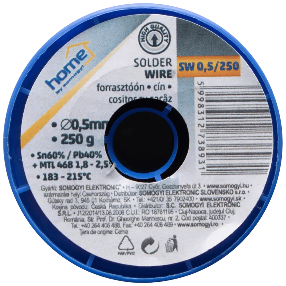 SMA Tinol za lemljenje, Ø 0.5 mm, 250g - SW 0.5 /250