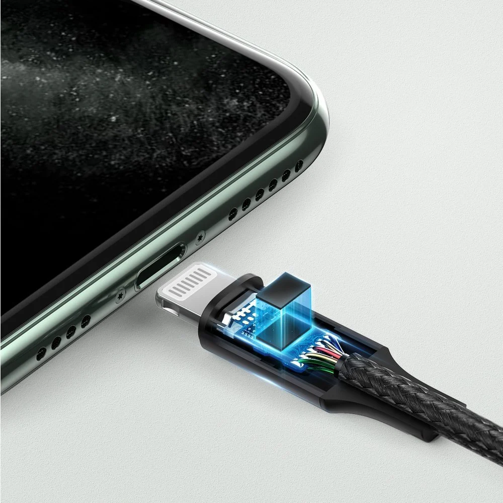 Ugreen - Audio kabel s aluminijskim omotačem (70509) - Lightning to Jack 3,5 mm, MFi certificiran, 1 m - crni
