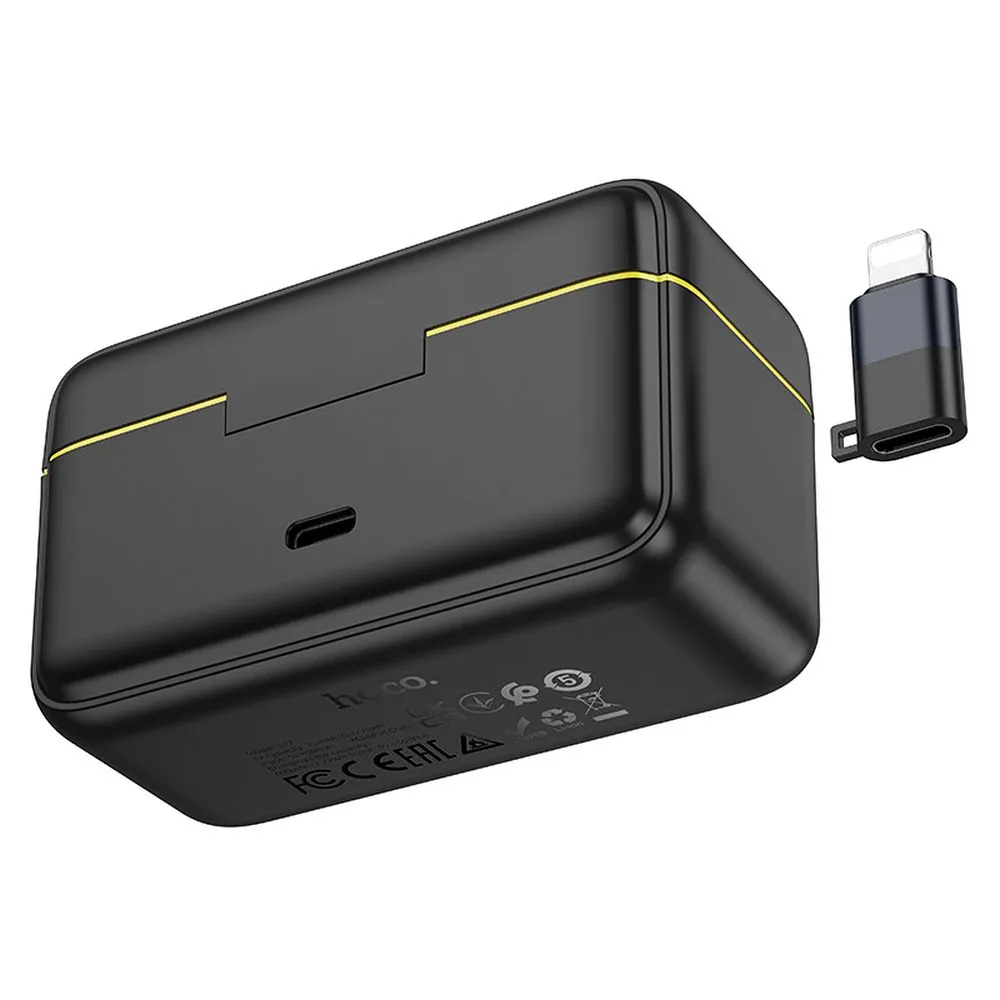 HOCO bežični lavalier mikrofon Lightning/Type-C Dual (pakiranje od 2 komada) L17 crni