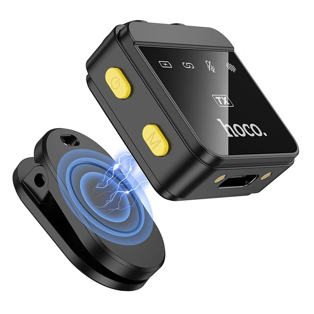 HOCO bežični lavalier mikrofon Lightning/Type-C Dual (pakiranje od 2 komada) L17 crni