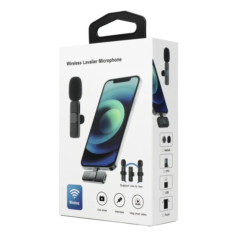 Lightning Dual Lavalier bežični mikrofon za iPhone (2 kom) K1 crni