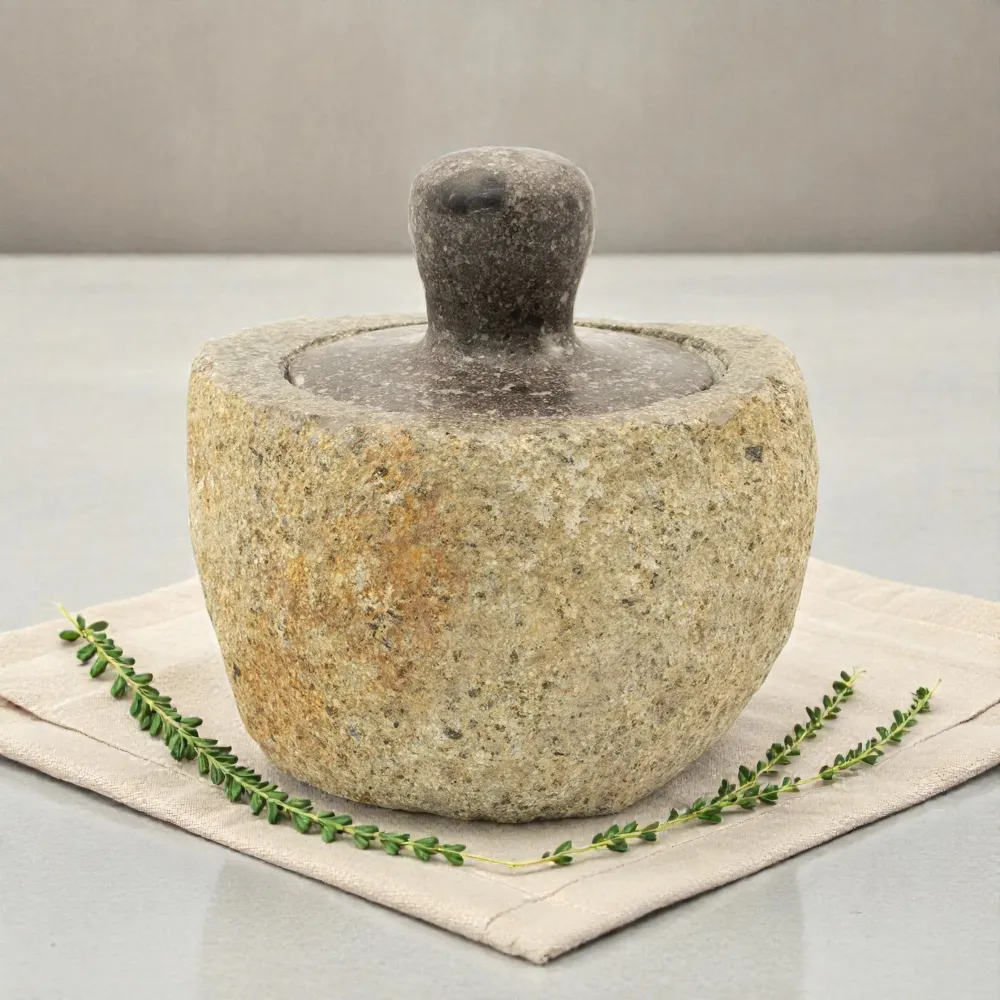 Prirodni lončić za uzemljenje od riječnog kamena - Srednji (približno 12x8cm)
