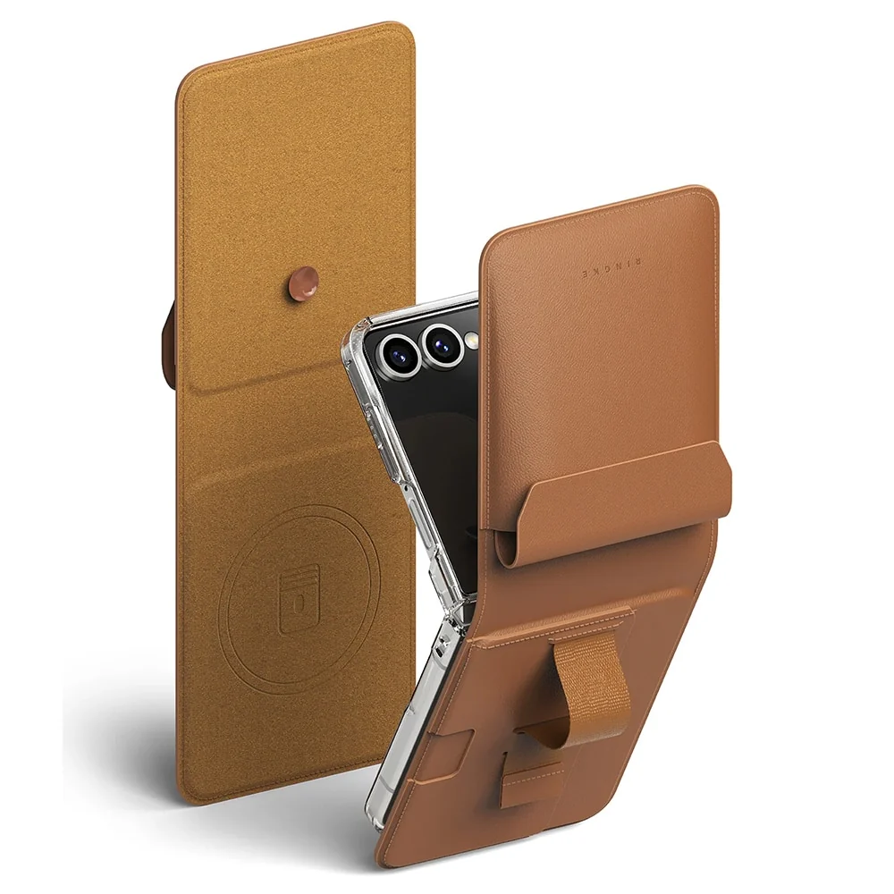 Ringke – Magnetni novčanik Folio Grip za Samsung Galaxy Z Flip7 – smeđi