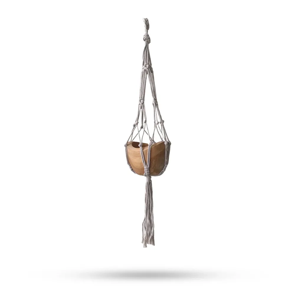 Držč za lonac od makramea bež 75cm