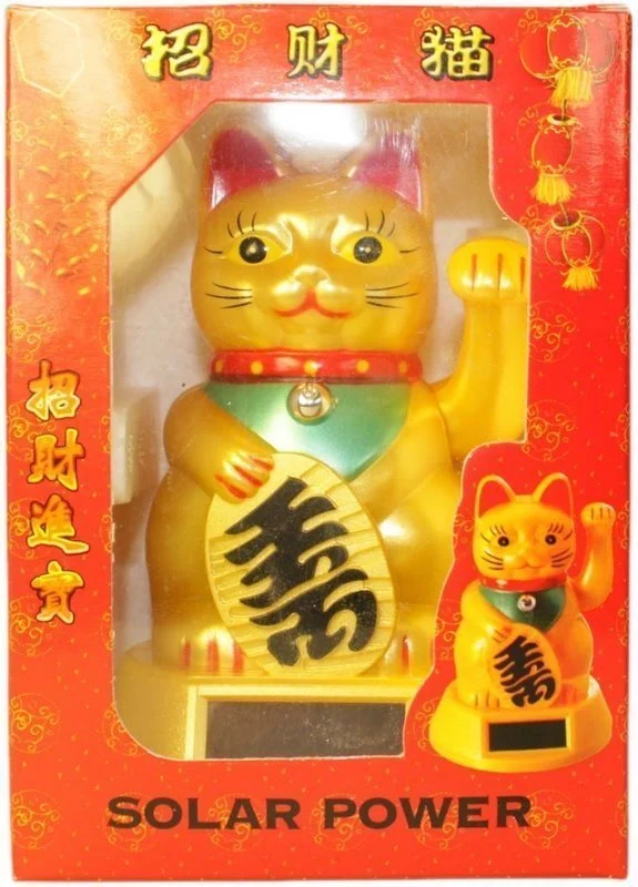 Maneki Neko Srećna Mačka Figurica Na Solarni Pogon
