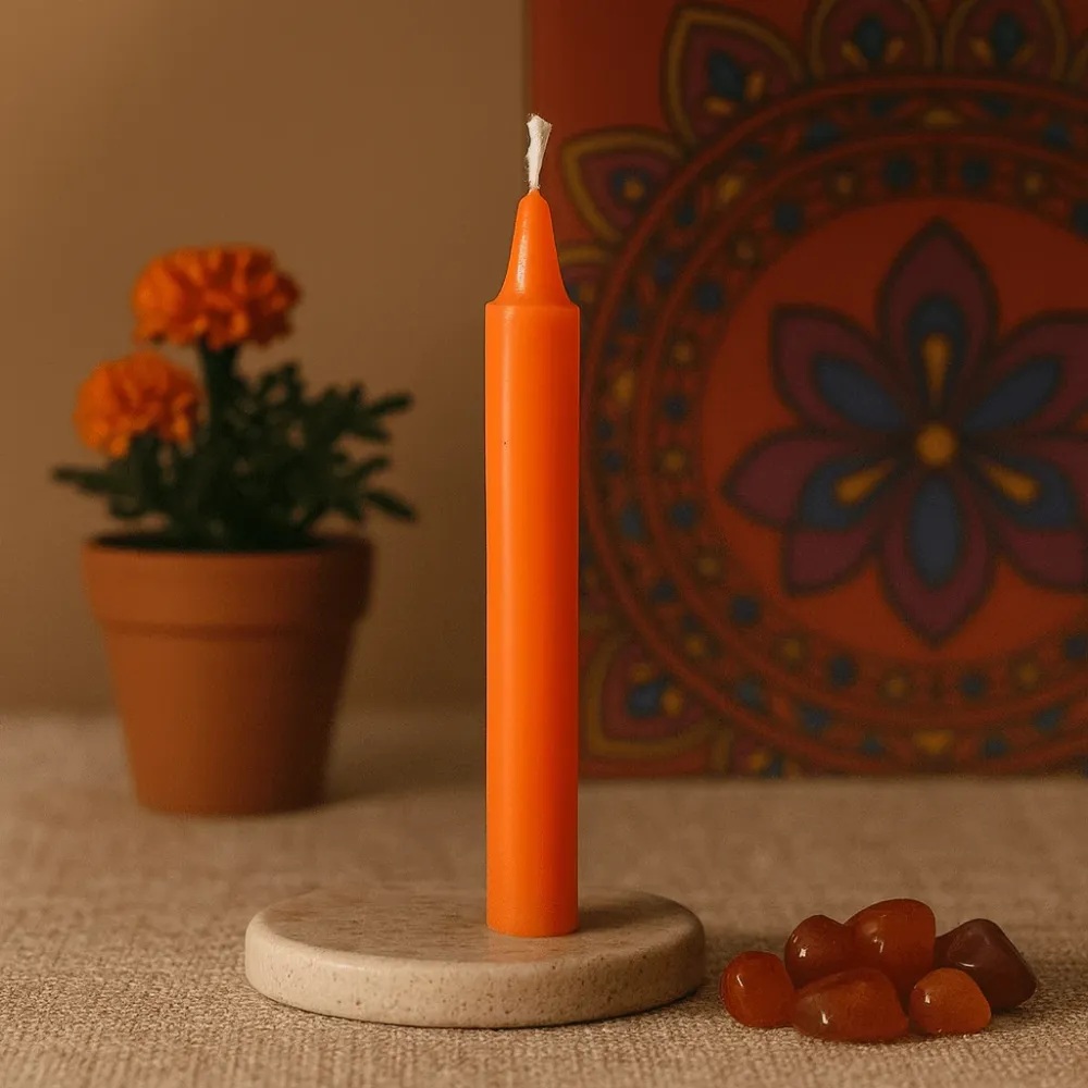 Svijeće za sakralnu čakru narančaste boje pakiranje od 12