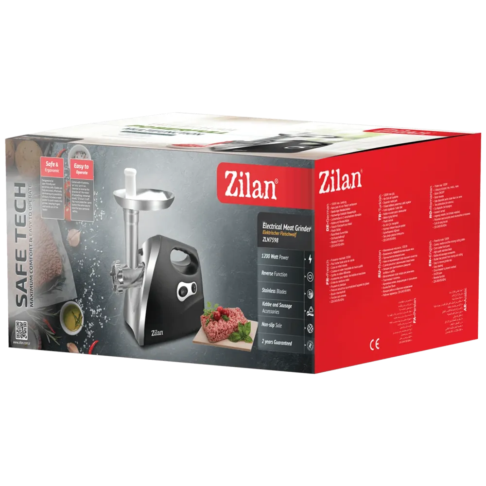 Zilan Mašina za mljevenje mesa, snaga 1200 W, crna - ZLN7599