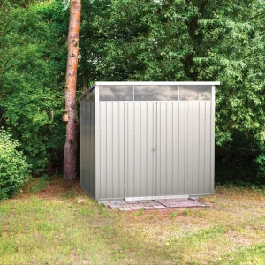 Duramax Dvostruka vrata od paladija 2,45 x 1,82 m metalna šupa sa krovnim prozorom - potpuno srebrna